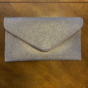 Rose gold rhinestone dressy clutch
